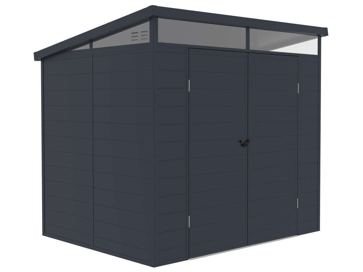Vente-unique Abri de jardin en résine gris anthracite 4,57 m² avec plancher - MINARO  