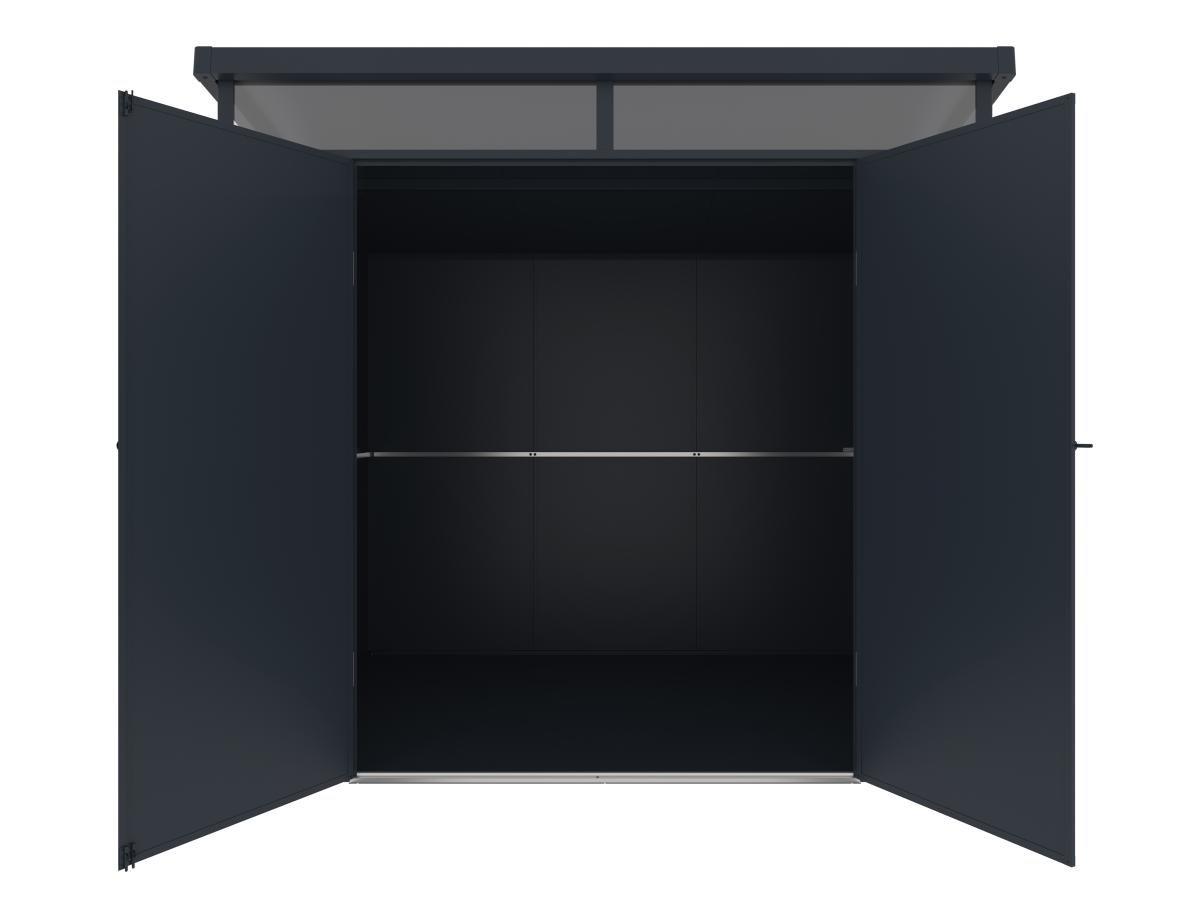 Vente-unique Abri de jardin en résine gris anthracite 4,57 m² avec plancher - MINARO  