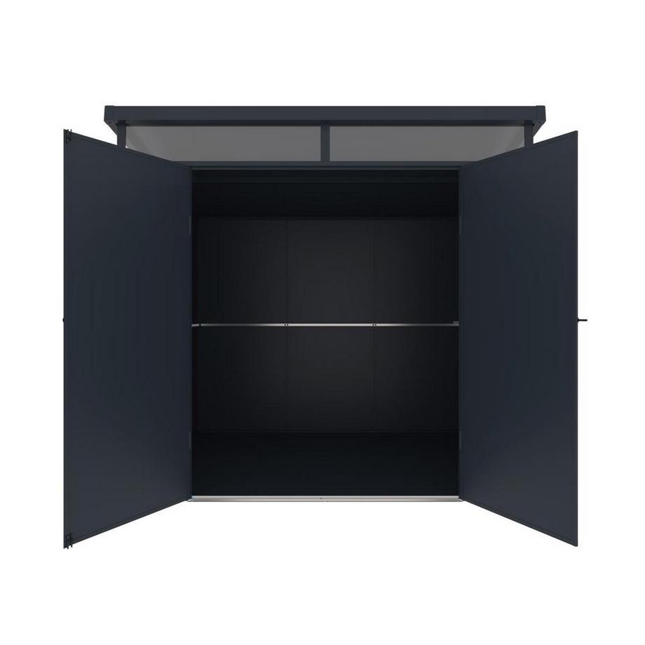 Vente-unique Abri de jardin en résine gris anthracite 4,57 m² avec plancher - MINARO  