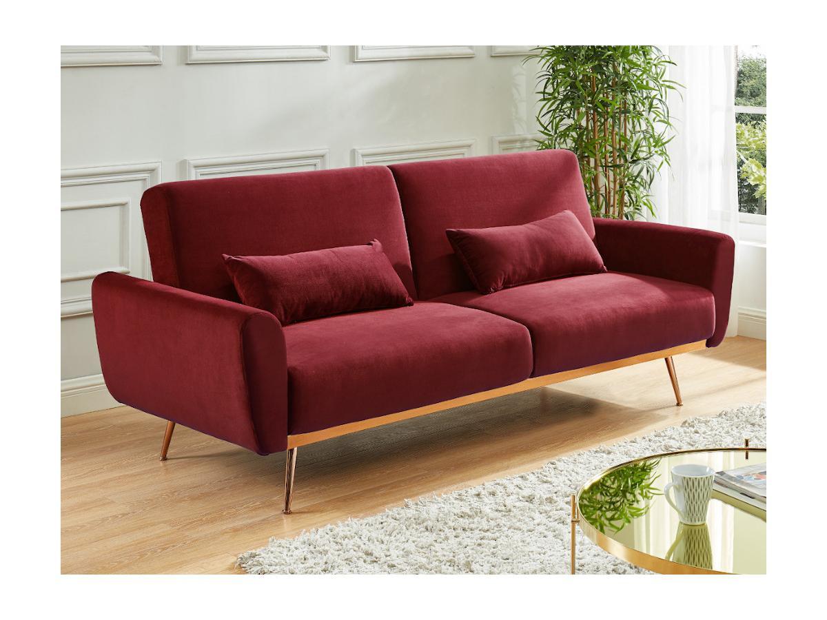 Vente-unique Schlafsofa Klappsofa 3Sitzer Samt LAUNEI  