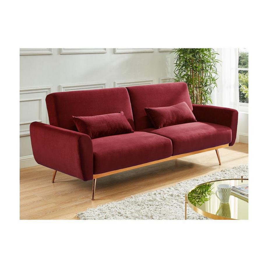 Vente-unique Schlafsofa Klappsofa 3Sitzer Samt LAUNEI  