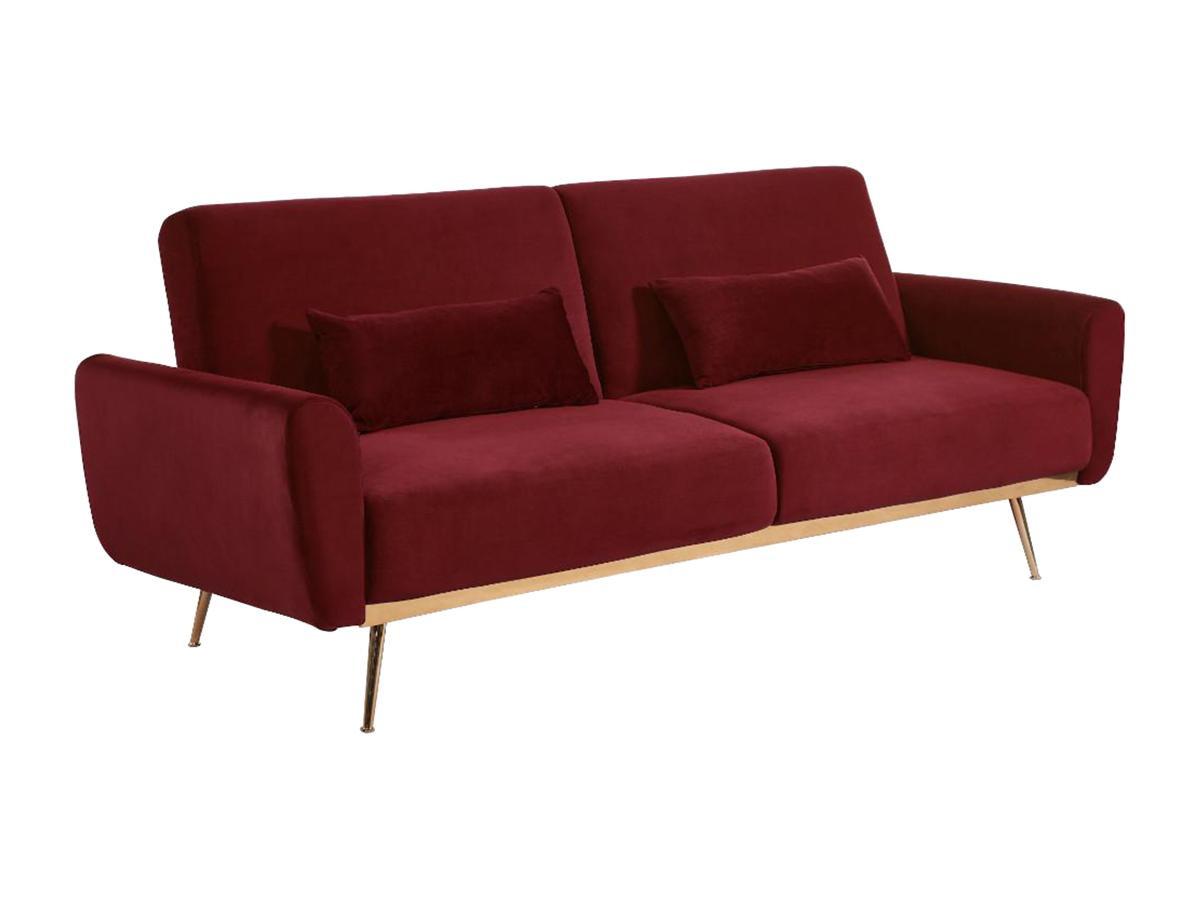 Vente-unique Schlafsofa Klappsofa 3Sitzer Samt LAUNEI  