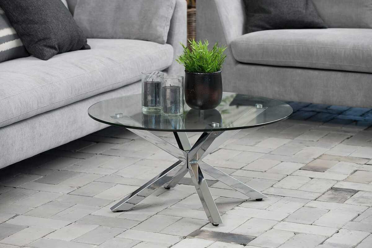 mutoni Table basse Triple-X chrome clair  