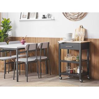 Beliani Chariot de cuisine en Bois d'hévéa Traditionnel HIUMA  