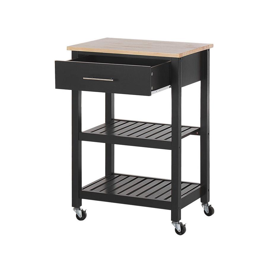 Beliani Carrello portavivande en Legno di caucciù Classico HIUMA  