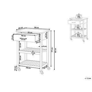 Beliani Chariot de cuisine en Bois d'hévéa Moderne HIUMA  