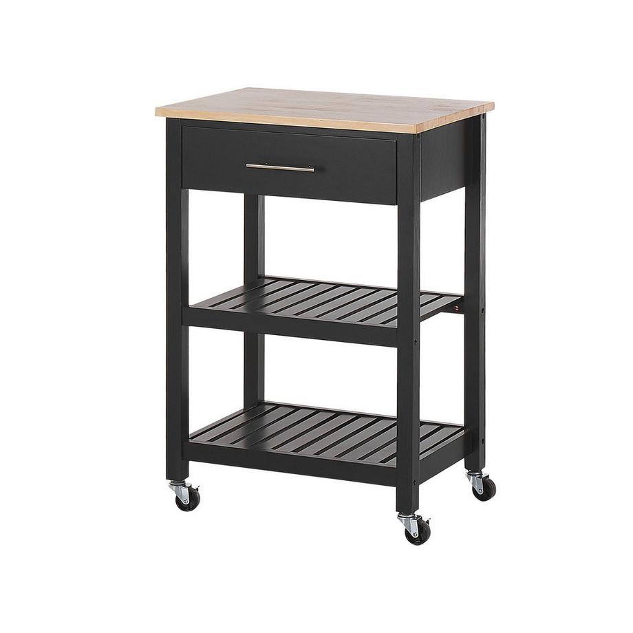 Beliani Carrello portavivande en Legno di caucciù Classico HIUMA  