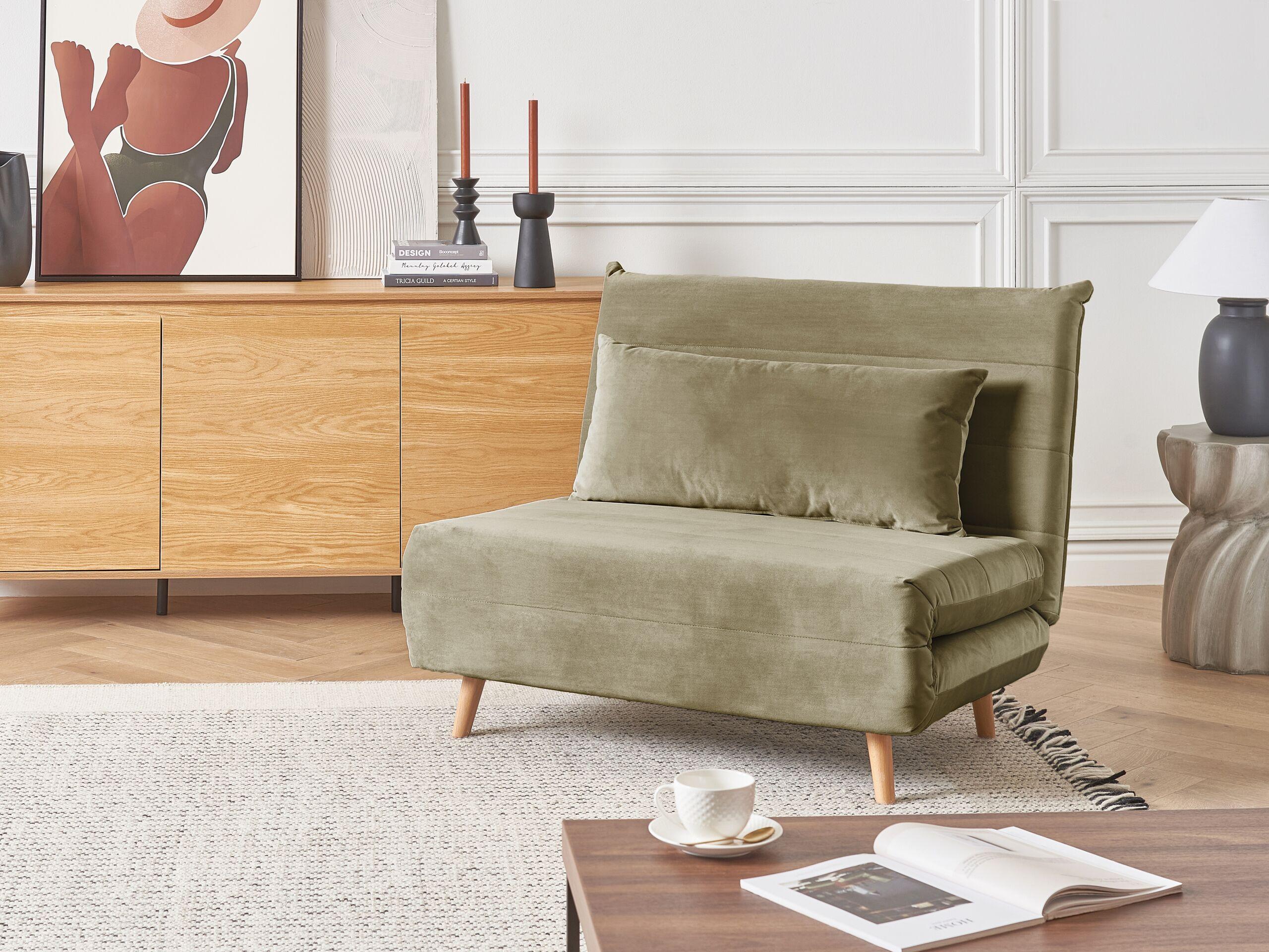 Beliani Schlafsofa aus Samtstoff Modern SETTEN  