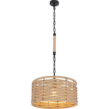 Lampe à suspension Halia métal chanvre marron 1xE27