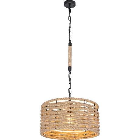 mutoni Lampe à suspension Halia métal chanvre marron 1xE27  