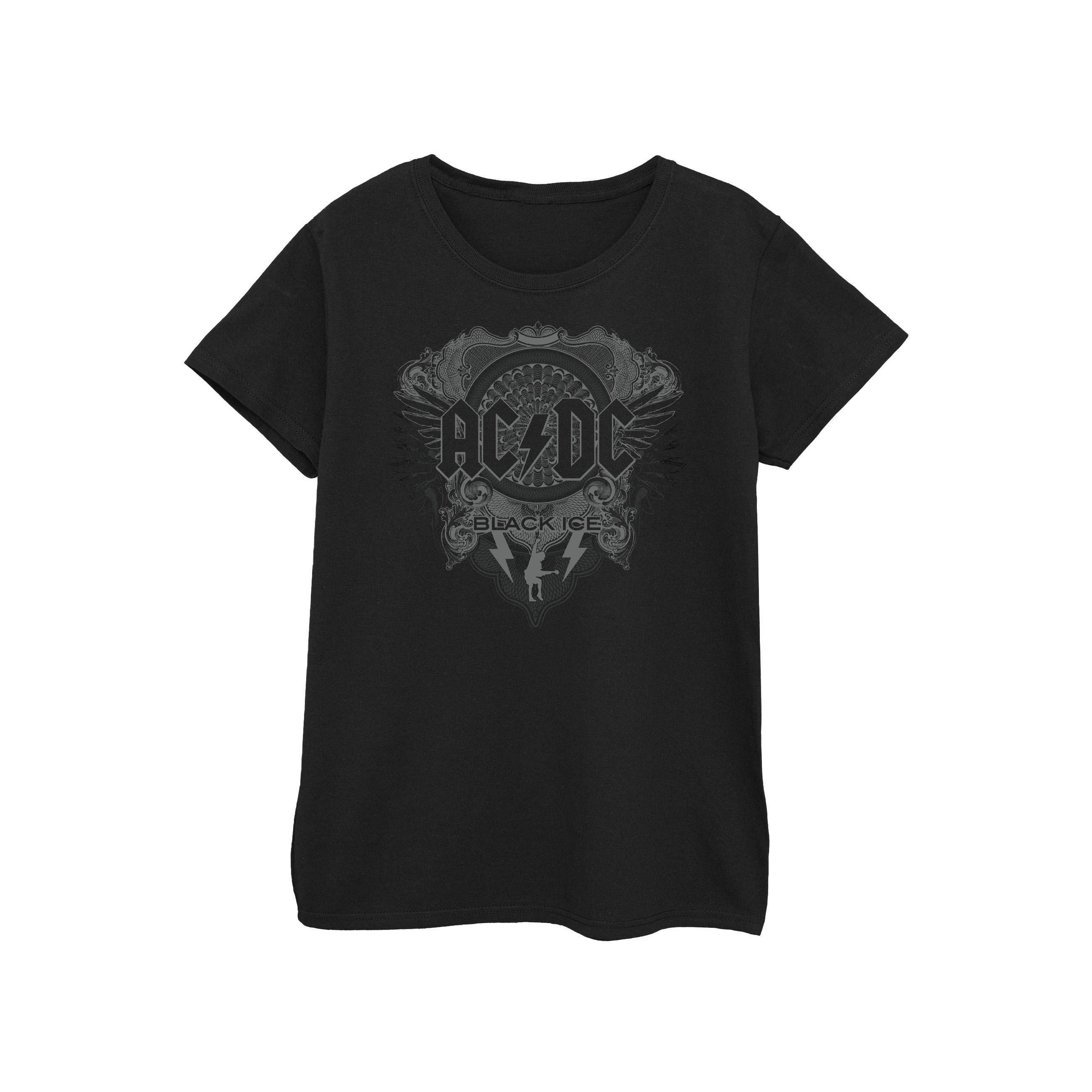 Image of Acdc Black Ice Boyfriend Fit Tshirt Damen Schwarz S