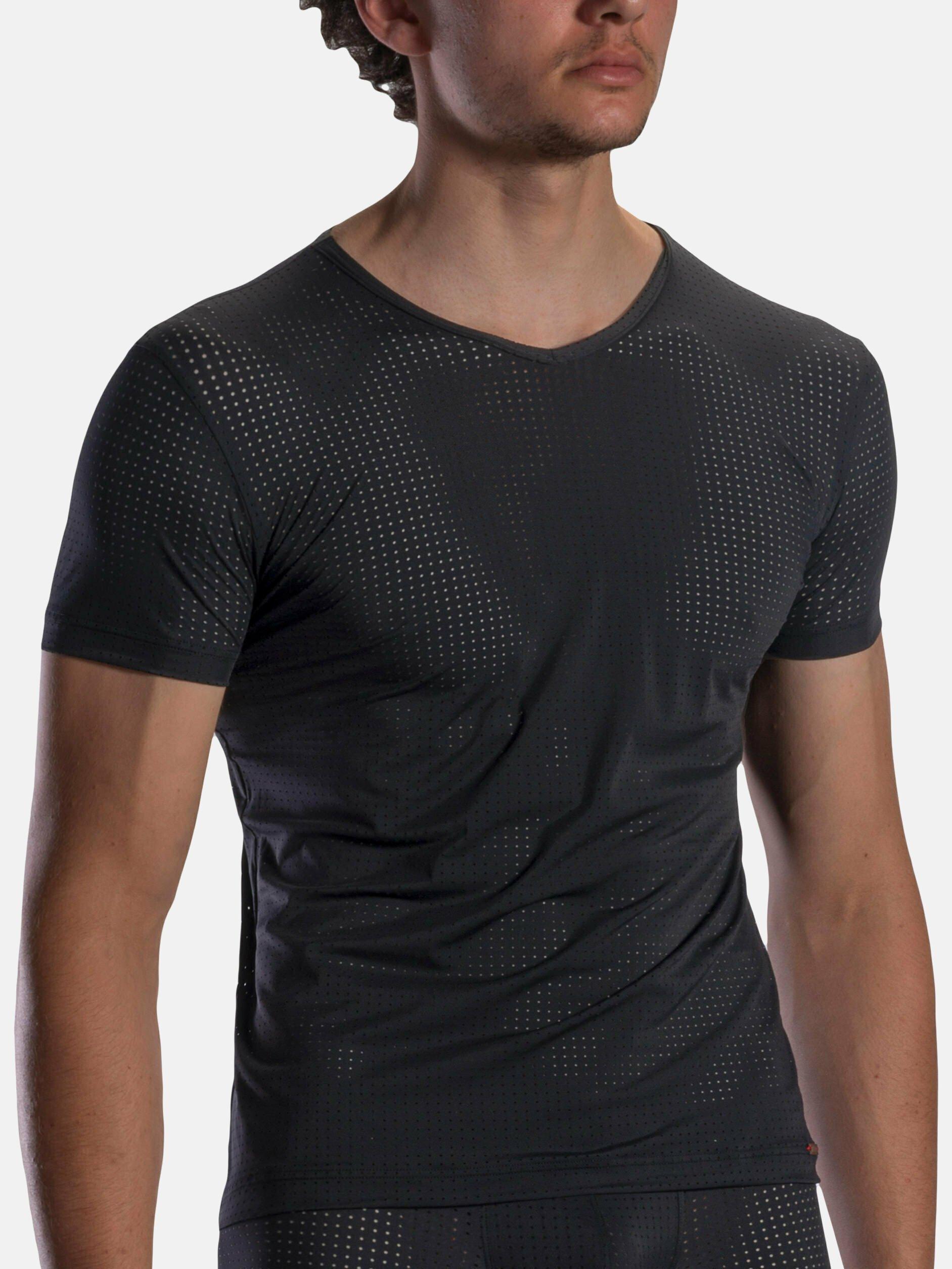 Image of T-shirt Mit V-ausschnitt Red1871 Unisex Schwarz L