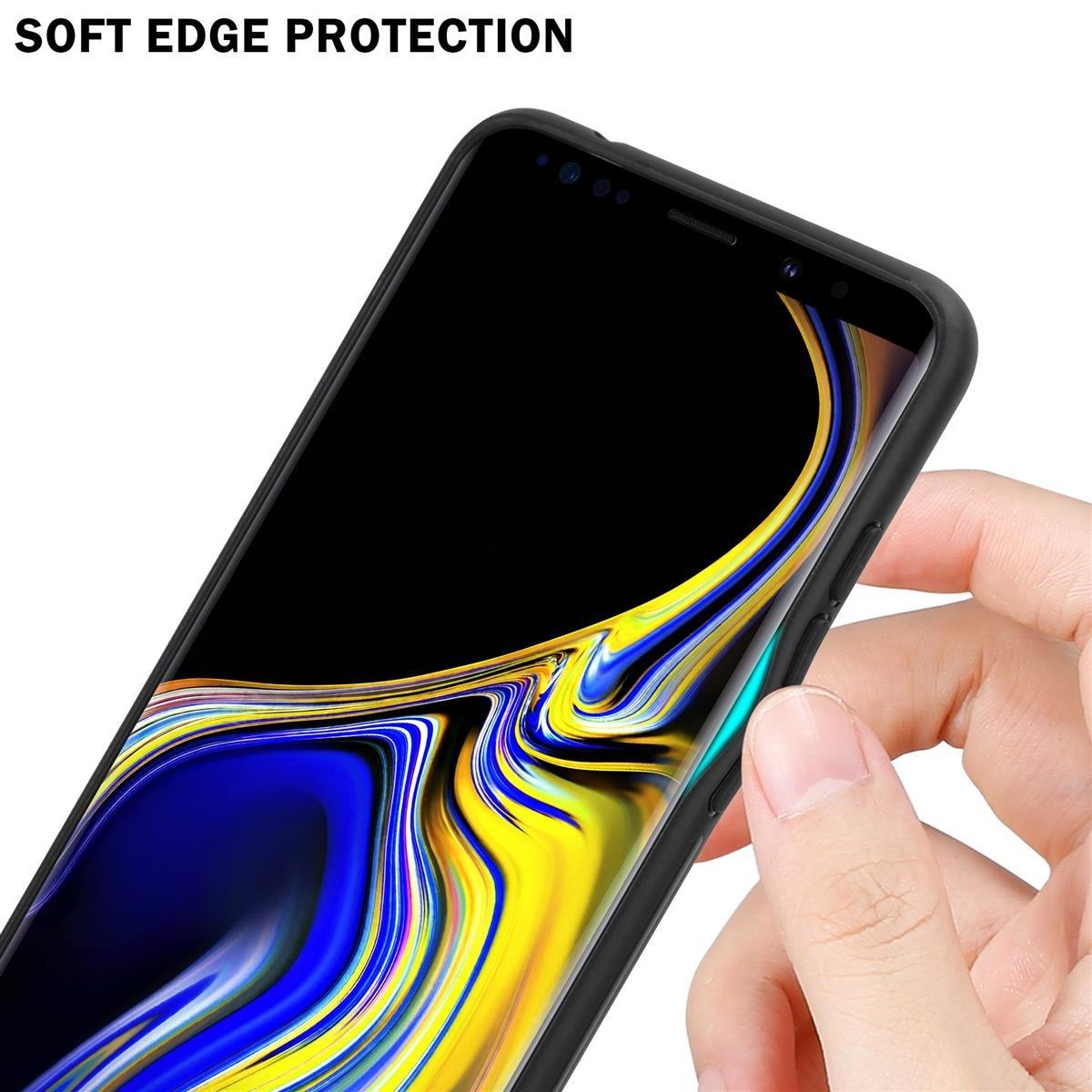 Cadorabo  Housse compatible avec Samsung Galaxy NOTE 9 - Aspect rayé - Coque de protection en silicone TPU et dos en verre trempé 