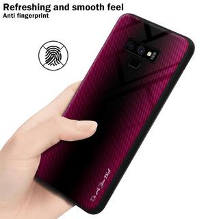 Cadorabo  Housse compatible avec Samsung Galaxy NOTE 9 - Aspect rayé - Coque de protection en silicone TPU et dos en verre trempé 