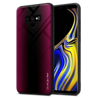 Cadorabo  Housse compatible avec Samsung Galaxy NOTE 9 - Aspect rayé - Coque de protection en silicone TPU et dos en verre trempé 