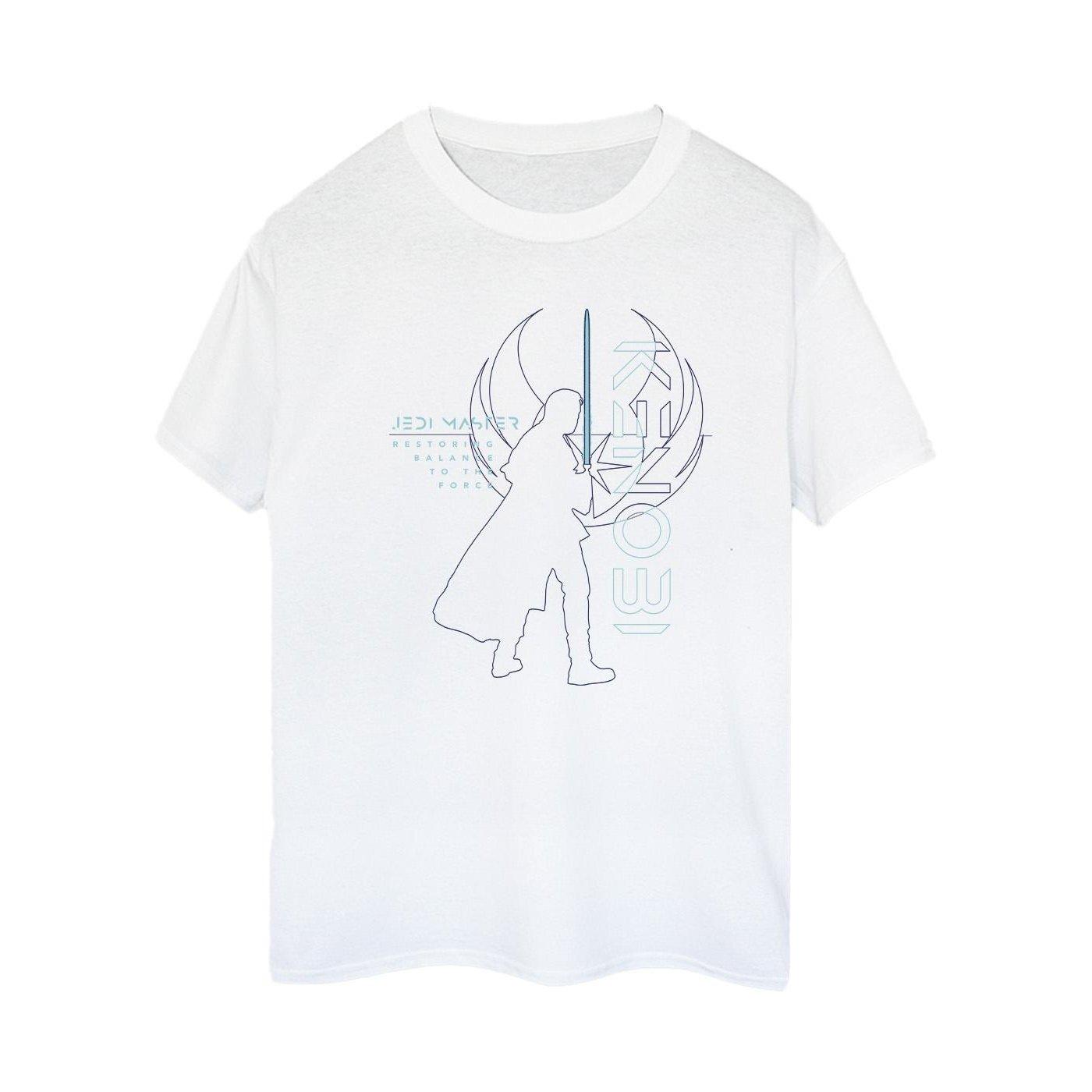 Image of Obiwan Kenobi Jedi Master Balance Tshirt Damen Weiss XL