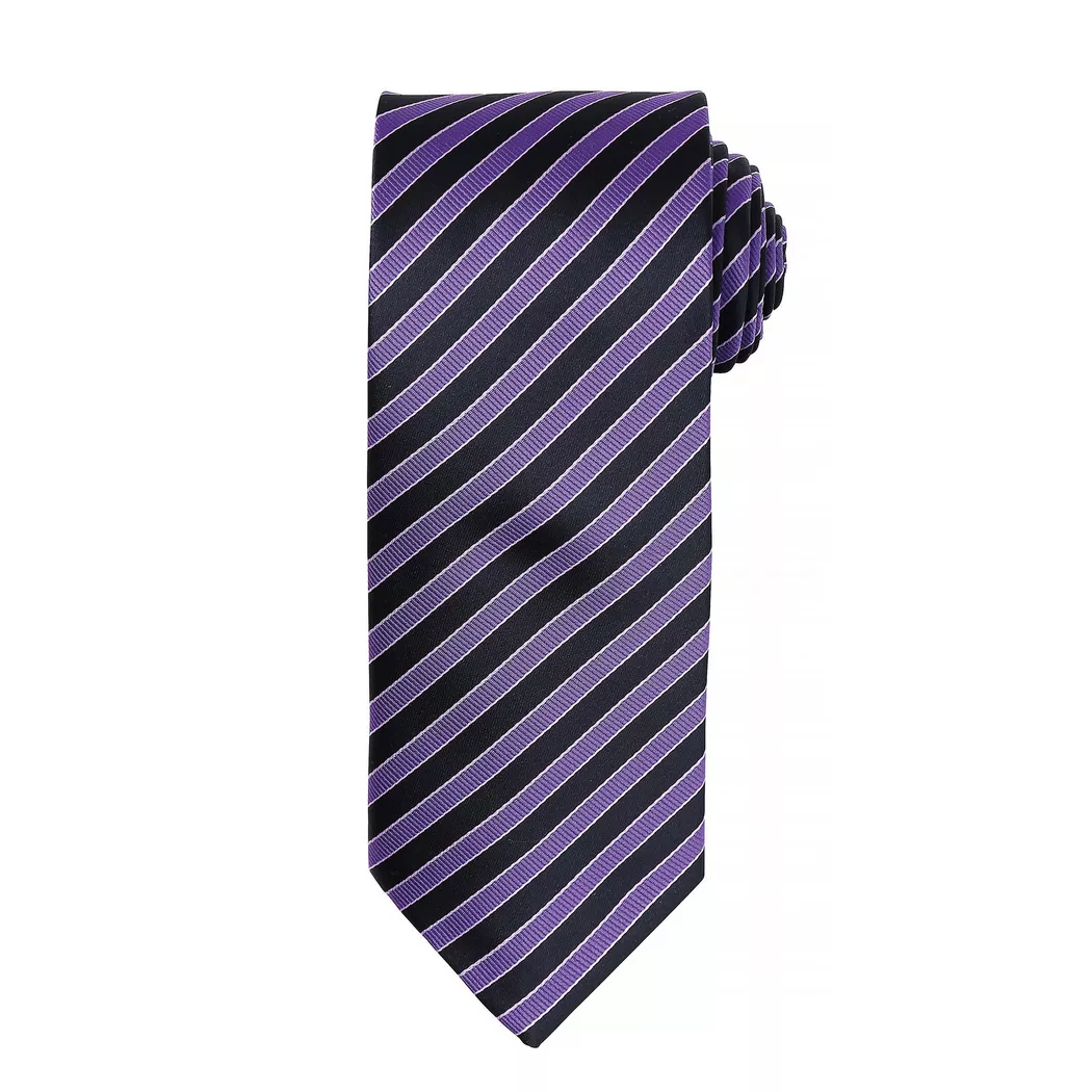 PREMIER - doppelt gestreifte Krawatte, für Herren, Violett, One Size