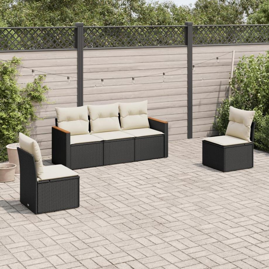 VidaXL set divano da giardino Polirattan  