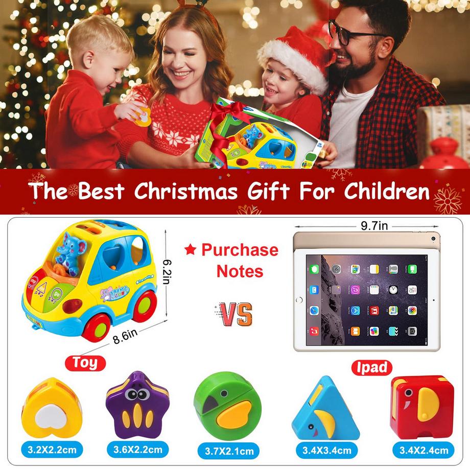 Activity-board  Jouet pour bébé, voiture à sons d'animaux/musique pour les tout-petits 