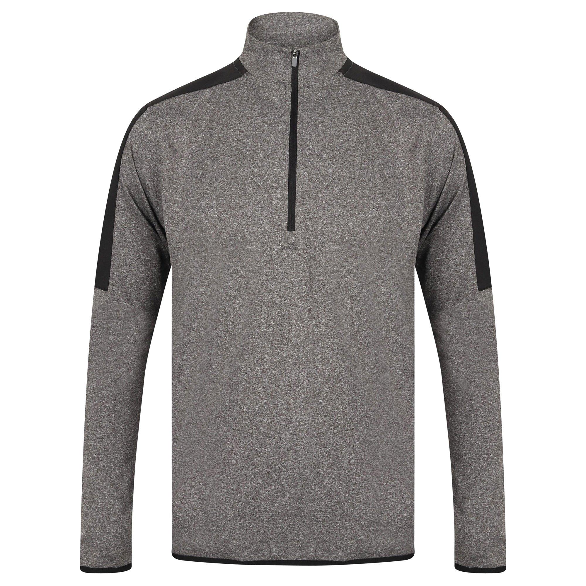 Image of Kontrast Zip Midlayer Top Herren Grau M