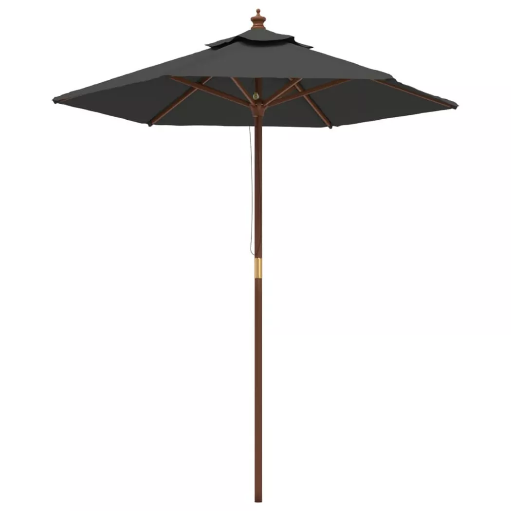 vidaXL Sonnenschirm mit Holzmast Anthrazit 196x231 cm