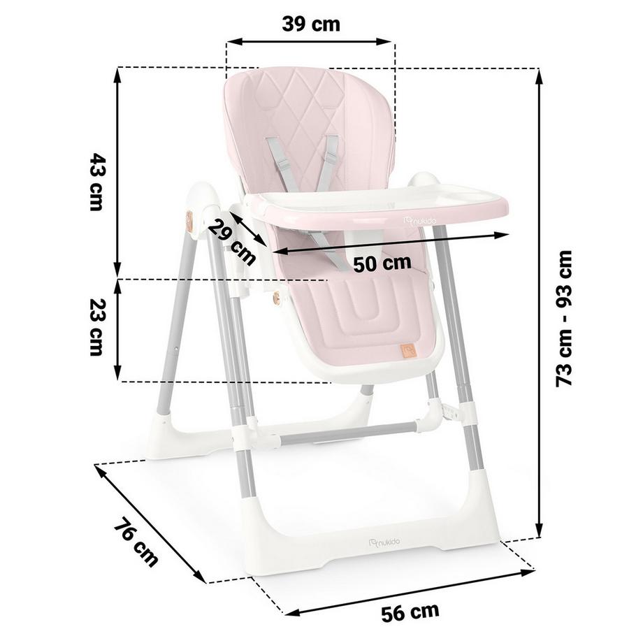 B2X  Chaise d'alimentation Nukido Elite, rose 