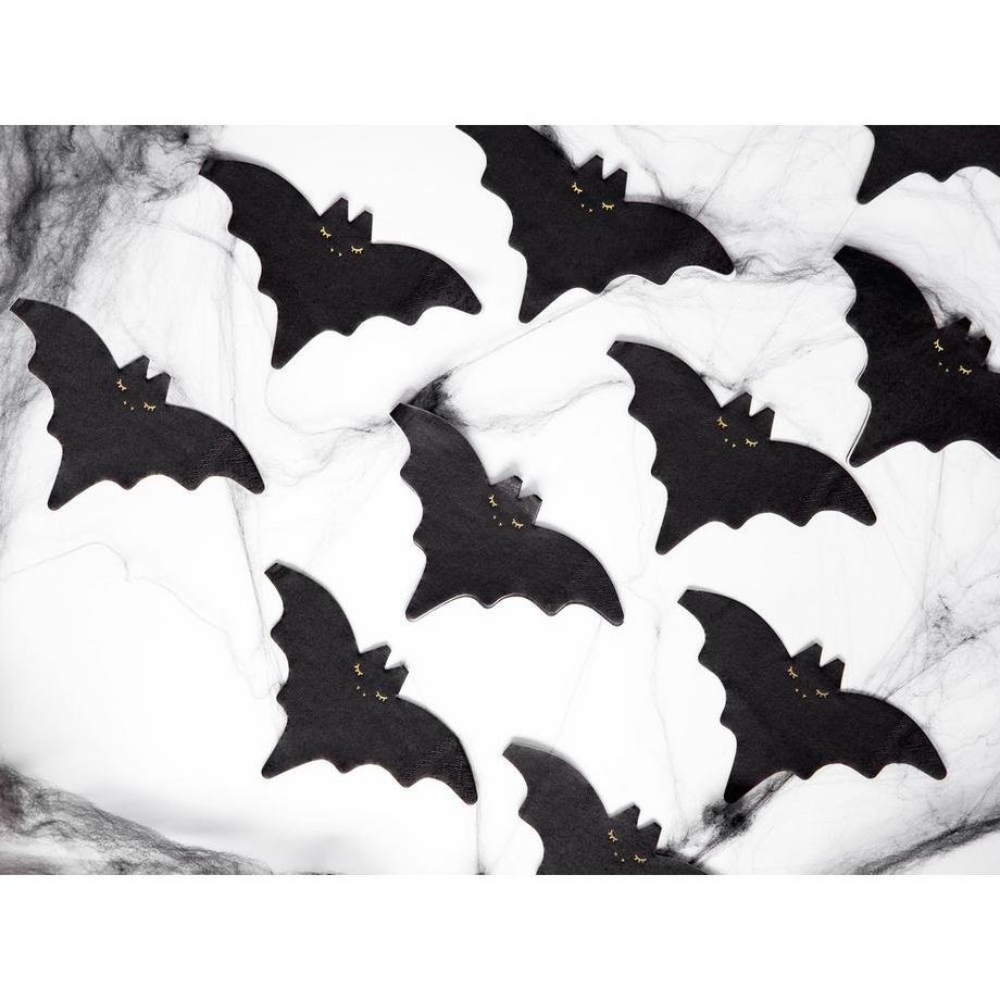 PartyDeco Serviettes  Chauve-souris, 20 pièces  