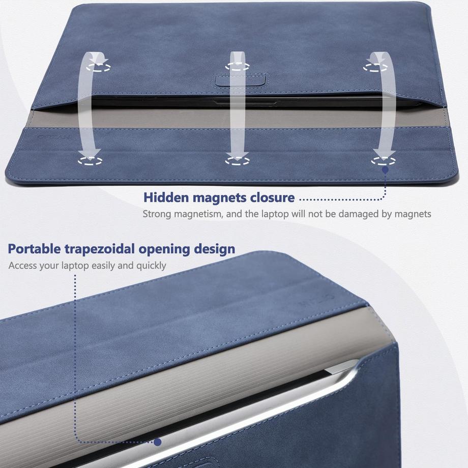 Only-bags.store Pochette pour ordinateur portable avec fonction de support  