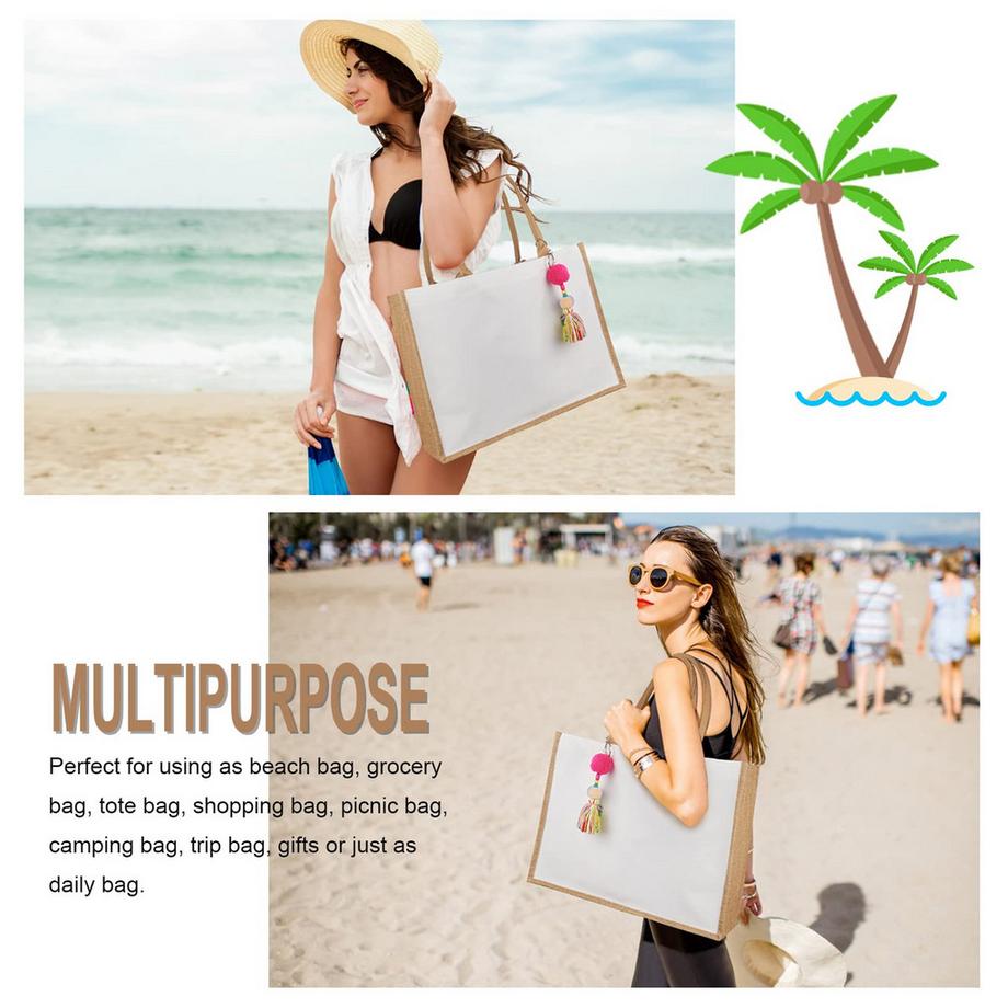 Only-bags.store Sac Cabas Jute Grand Pliable Étanche  