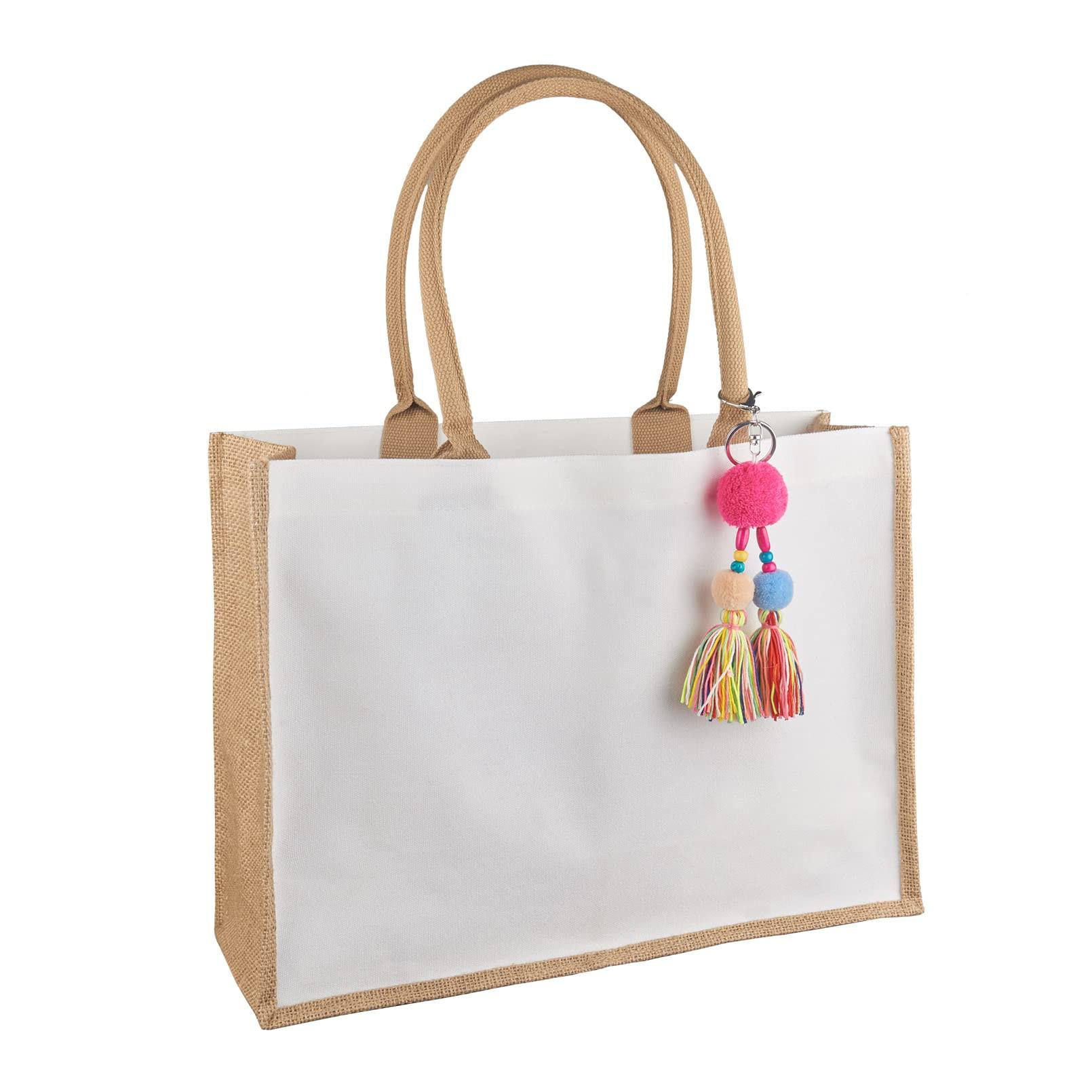 Only-bags.store  Jute Tasche Shopper, große Jute Tasche Strand Tasche faltbar wasserdicht Einkaufstaschen Handtasche für Picknick Reisen Einkaufen Strand und Alltag 