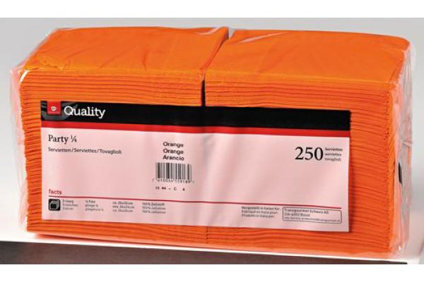 QUALITY QUALITY Servietten Party 24x24cm 992150 orange 250 Stück  