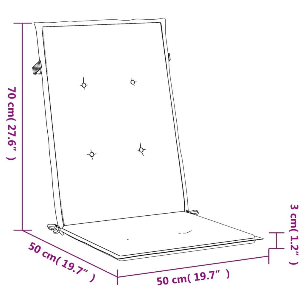 VidaXL Coussin de chaise à dossier haut tissu  