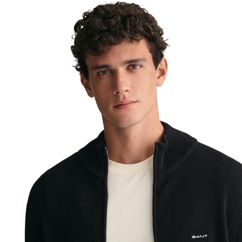 GANT Cardigan in Cotone Pique Half Zip  