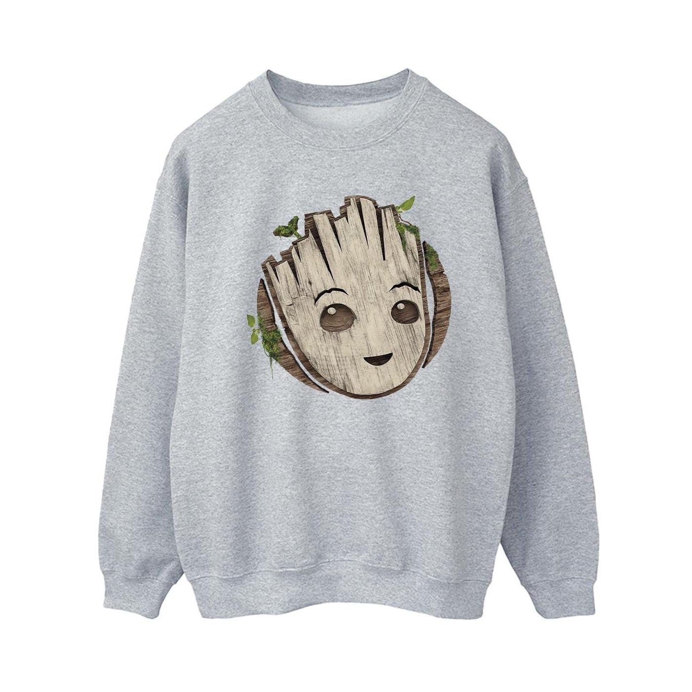 Image of I Am Groot Wooden Head Sweatshirt Damen Grau S