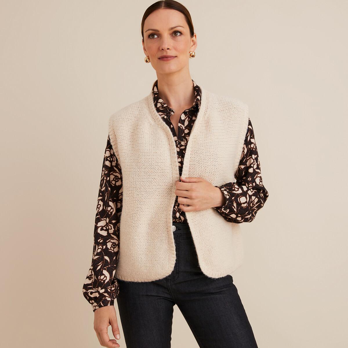 La Redoute Collections  Feinstrick-Gilet mit rundem Ausschnitt 