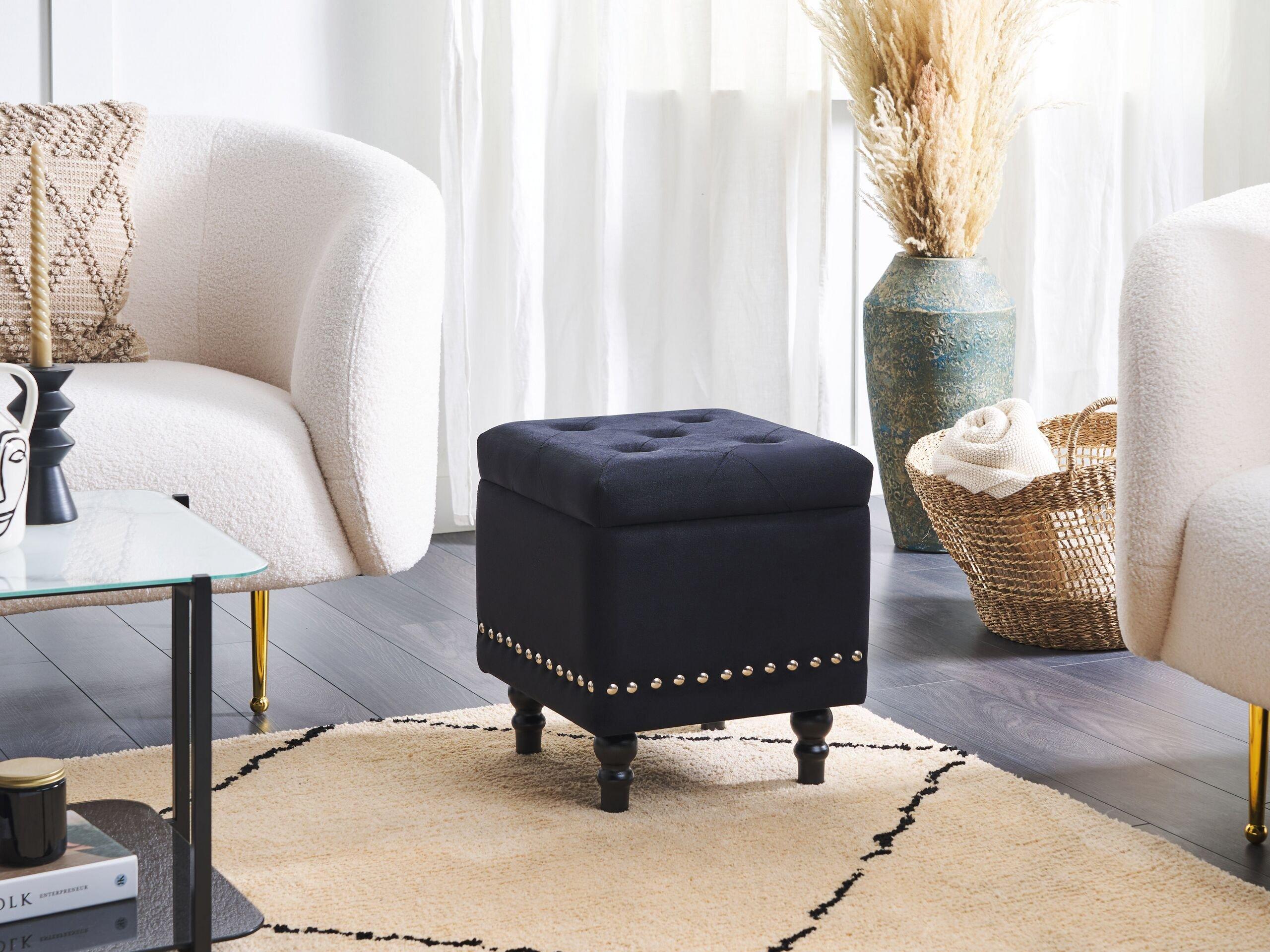 Beliani Pouf en Velours Glamour LORETTO  