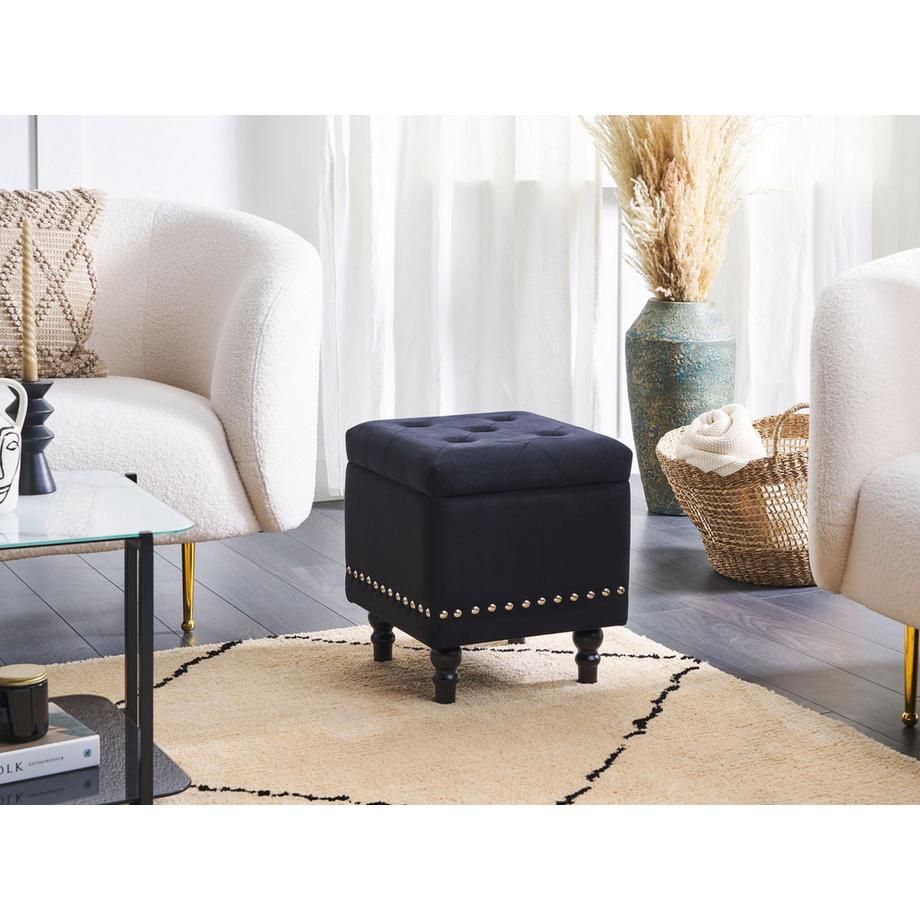 Beliani Pouf de rangement en Velours Glamour LORETTO  
