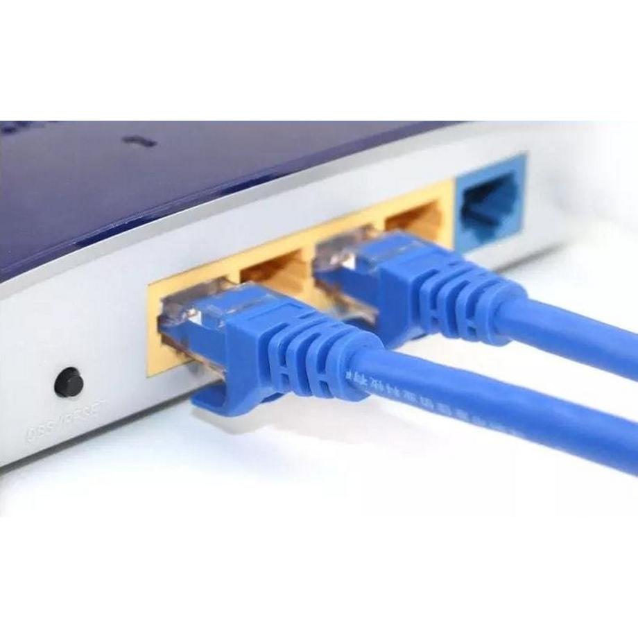 eStore  Câble Ethernet / Réseau Cat5e 1000 Mbps 200 cm - Bleu 