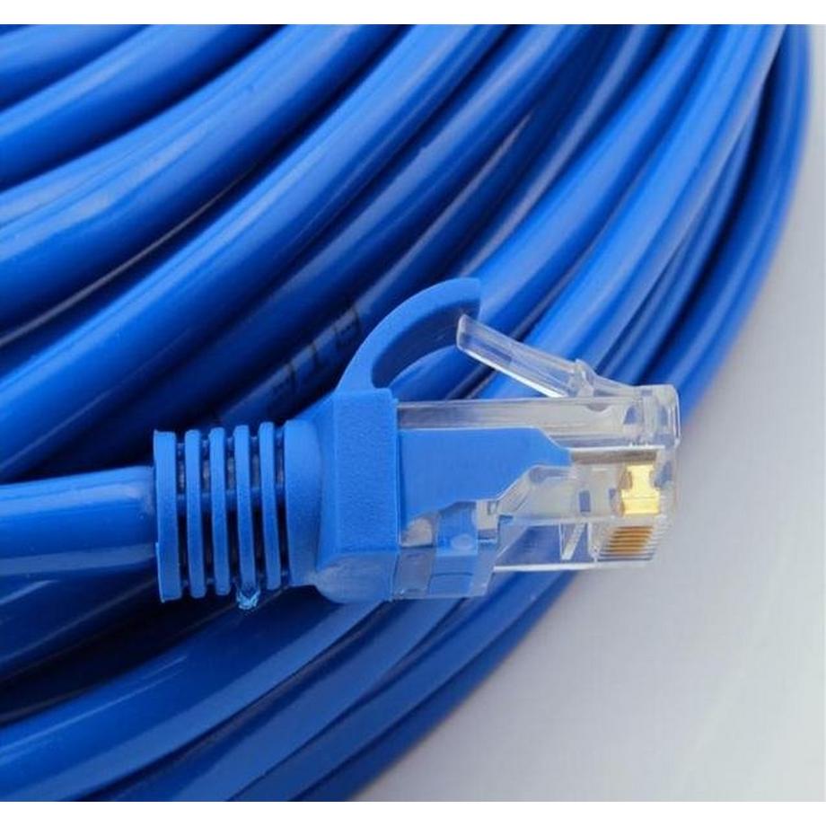 eStore  Câble Ethernet / Réseau Cat5e 1000 Mbps 200 cm - Bleu 