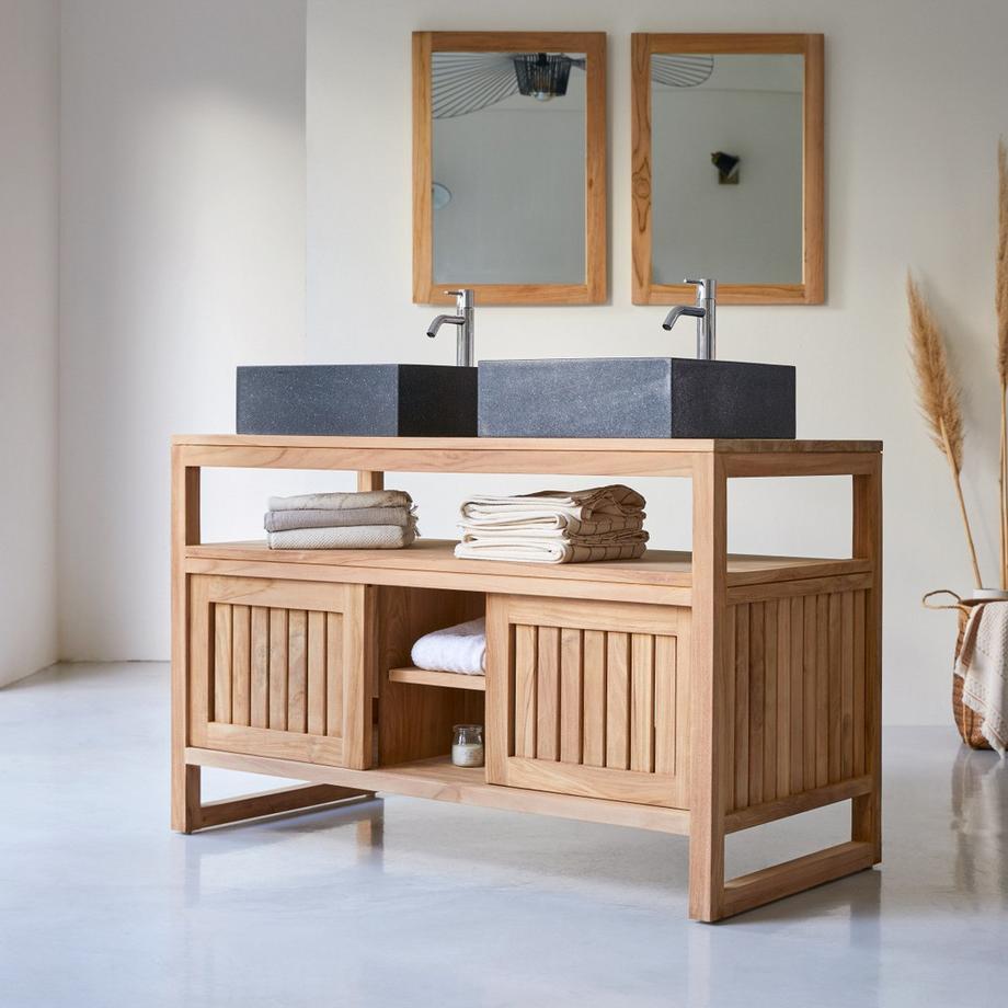 Tikamoon Bad Unterschrank aus massivem Teakholz 120 Colonial  