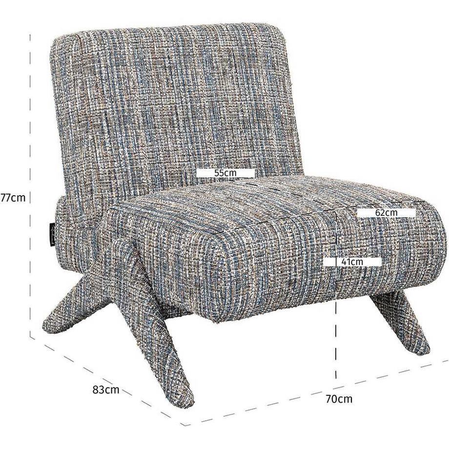 mutoni Fauteuil Lexi blue coco  