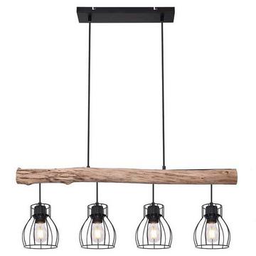 Lampe à suspension Mina métal noir 4xE27