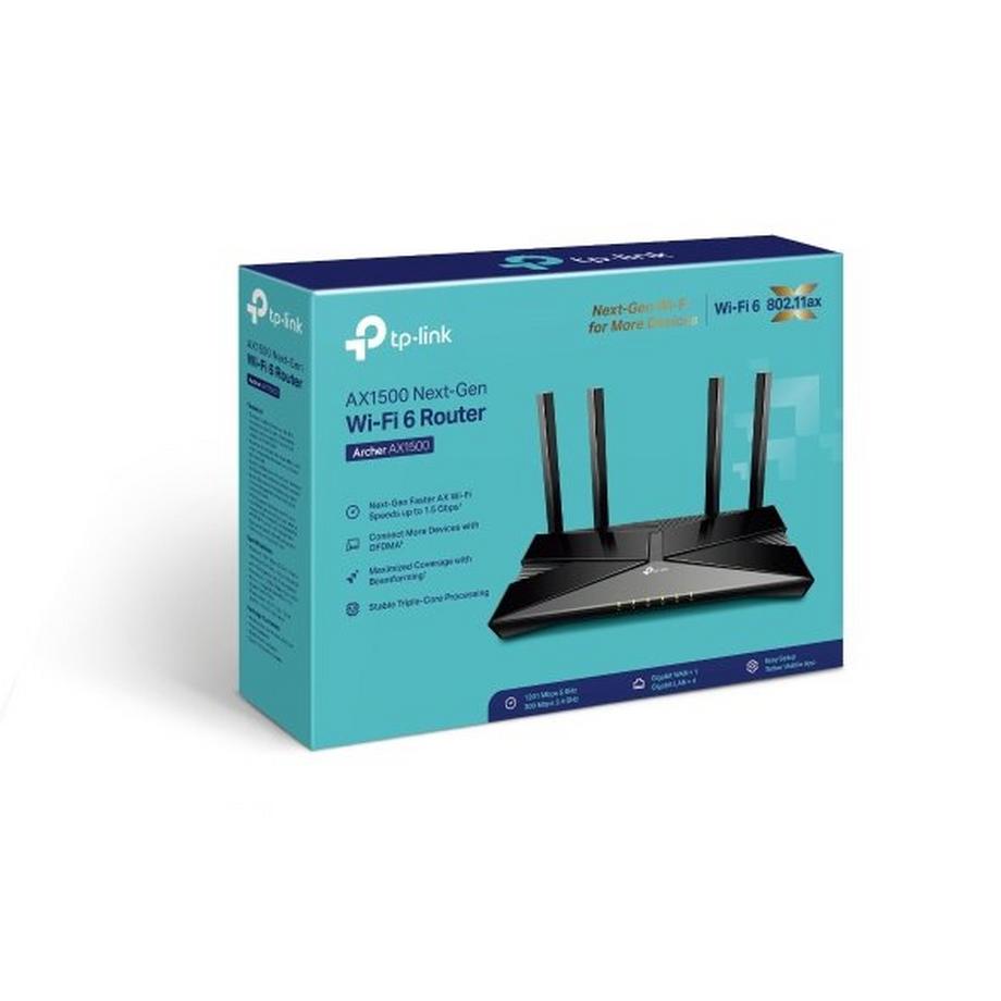 TP-Link  Archer AX1500 routeur sans fil Gigabit Ethernet Bi-bande (2,4 GHz / 5 GHz) 4G Noir 