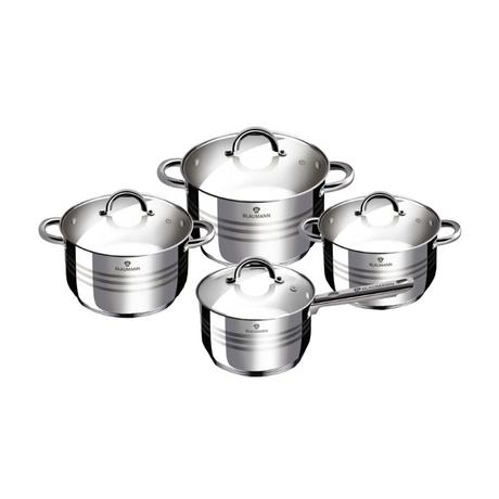Blaumann Kochtopf Set 6.5L/3.9L/2.9L/2.1L Edelstahl Gourmet Line  