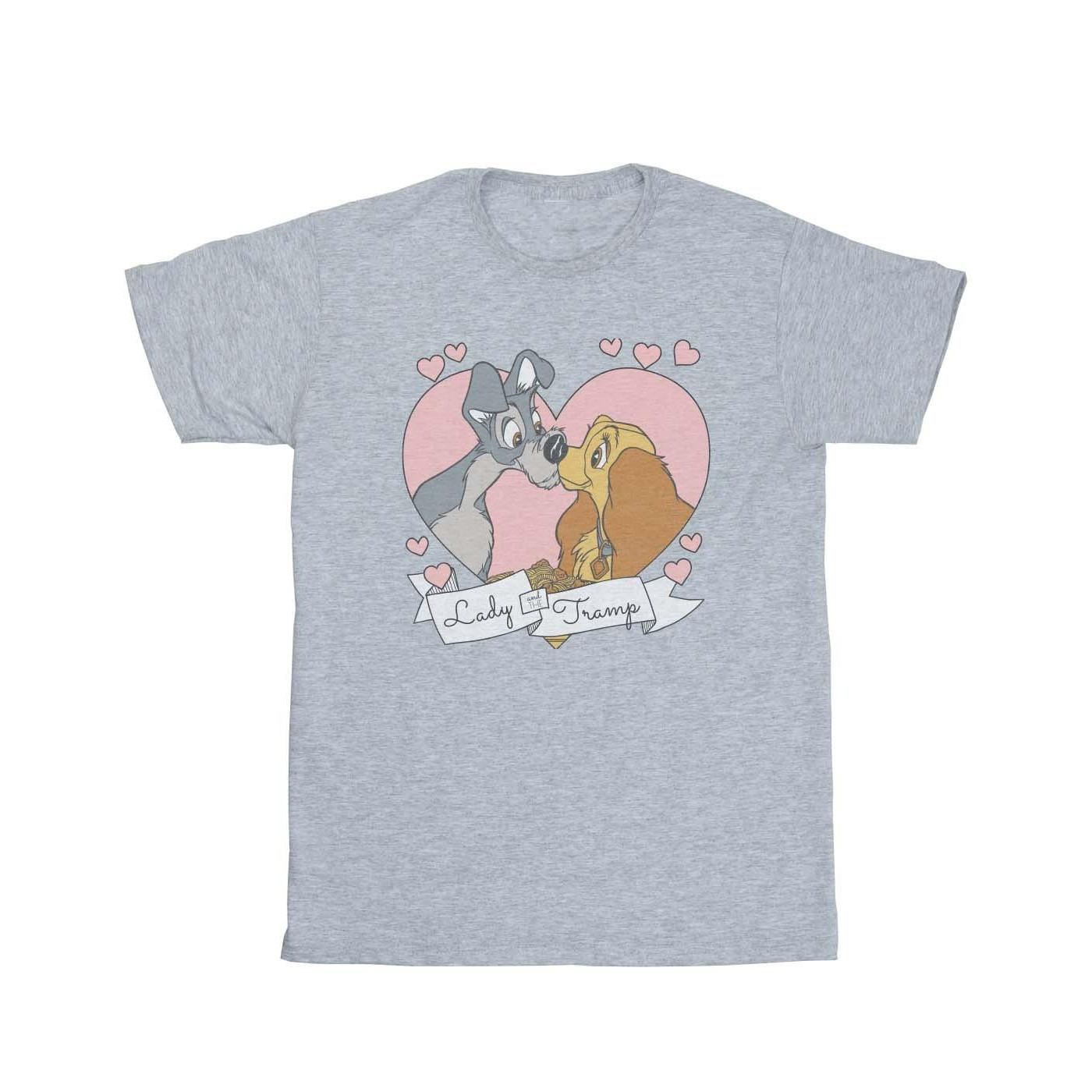 Image of Lady And The Tramp Love Tshirt Damen Grau M