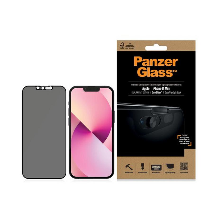 PanzerGlass  ® CamSlider® Privacy Displayschutz iPhone 13 Mini | Edge-to-Edge 