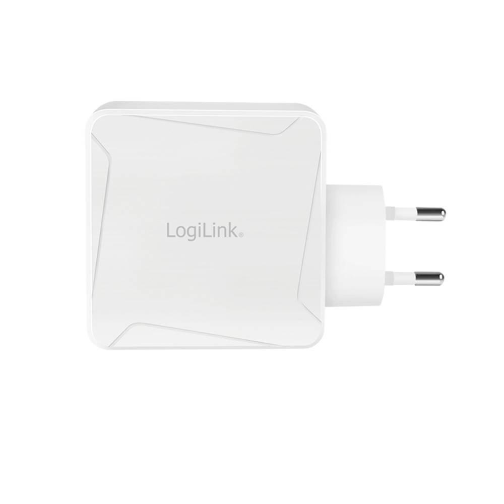 LogiLink  USB-Steckdosenadapter, 1x USB-C (PD) & 1x USB-A, GaN-Technologie, 100 W 