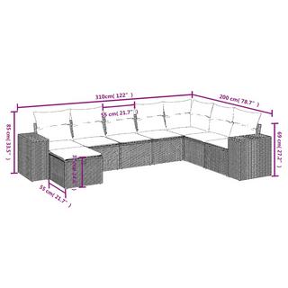 VidaXL Ensemble de canapés de jardin rotin synthétique  