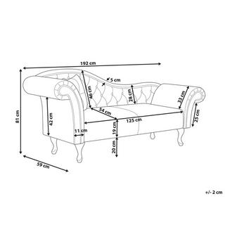 Beliani Chaise longue versione sinistra en Velluto Retrò LATTES  