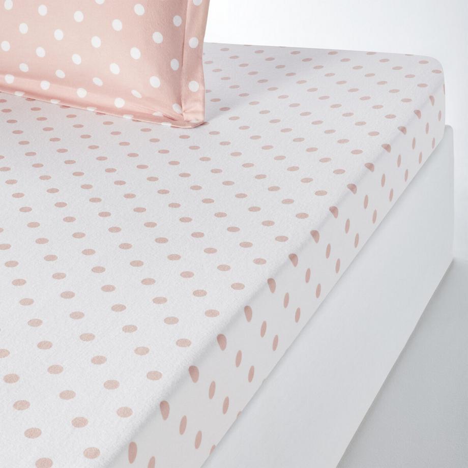La Redoute Intérieurs Clarisse Drap Housse Flanelle Imprimé Pois  